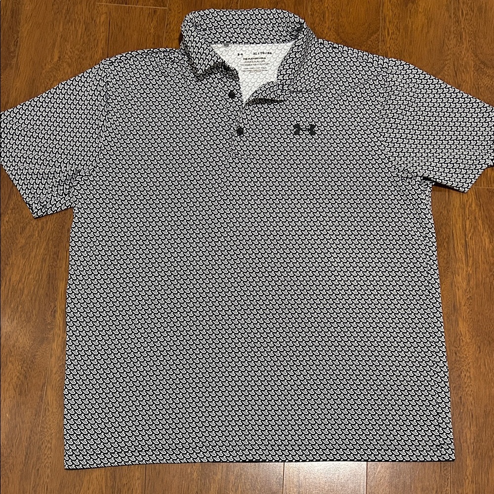 Under Armour Men's Black and White Polo Shirt